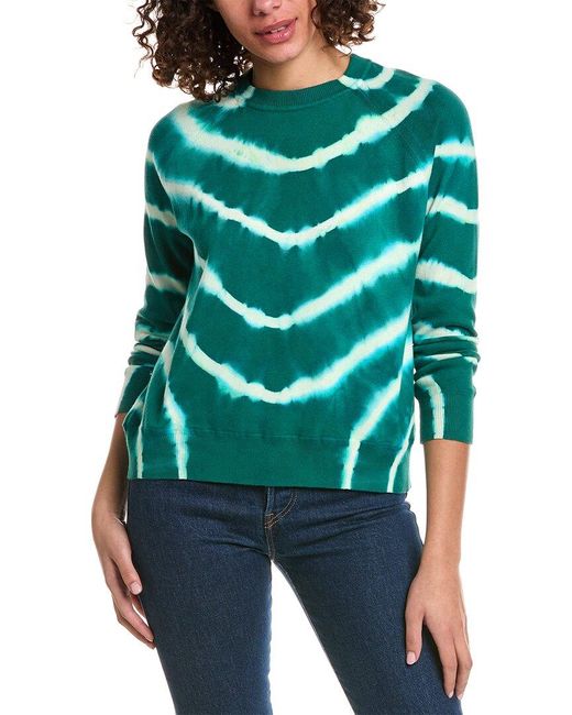 Minnie Rose Green Tie-dye Cashmere-blend Sweater