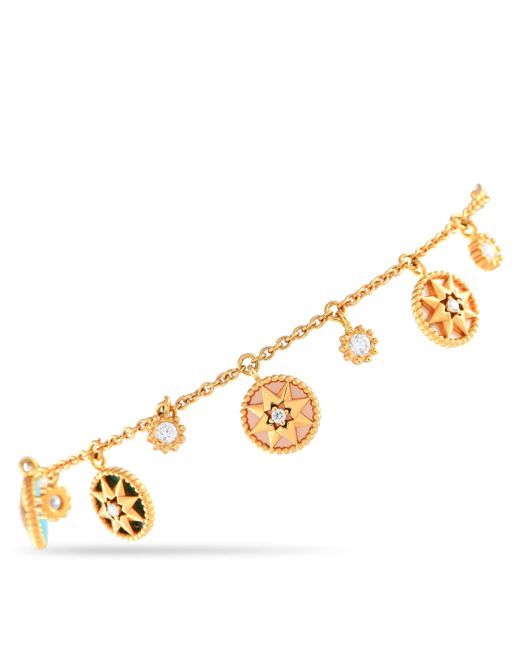 Dior Metallic Rose Des Vents 18k Yellow Diamond And Colored Stone Bracelet Cd20-041924