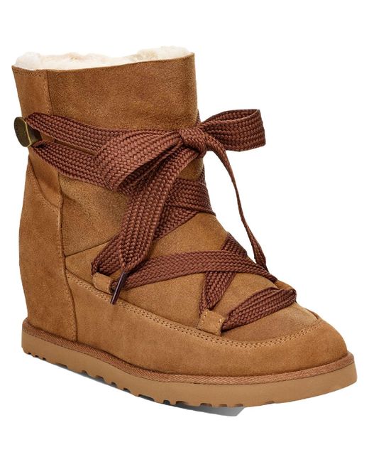 Ugg Brown Femme Suede Wedge Winter Boots