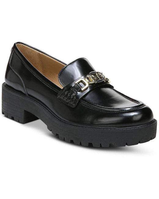 Sam Edelman Black Teagan Leather Lug Sole Loafers
