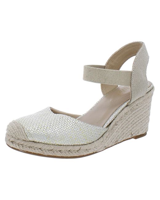 Naturalizer Gray Pearl Cushioned Footbed Espdrilles Wedge Sandals