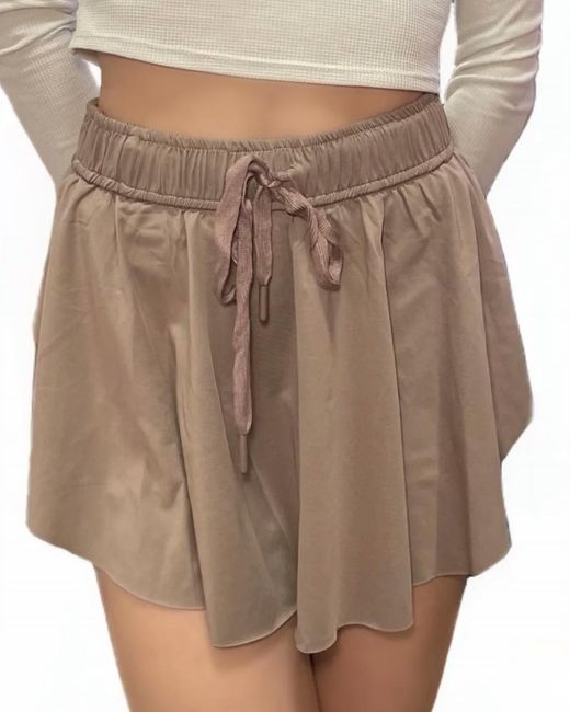 Wishlist Natural Lightweight Drawstring Skort
