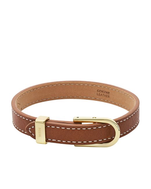 Fossil Brown Heritage D-link Leather Strap Bracelet