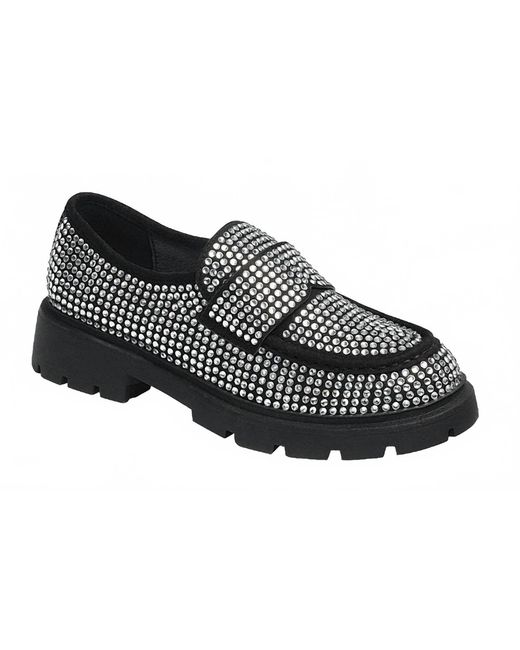 Forever Link Black Rhinestone Loafers
