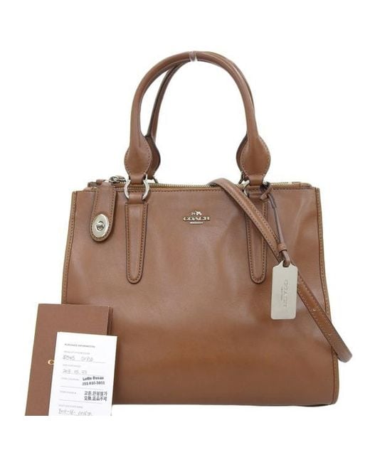 COACH Brown Null Leather Handbag 33545.0