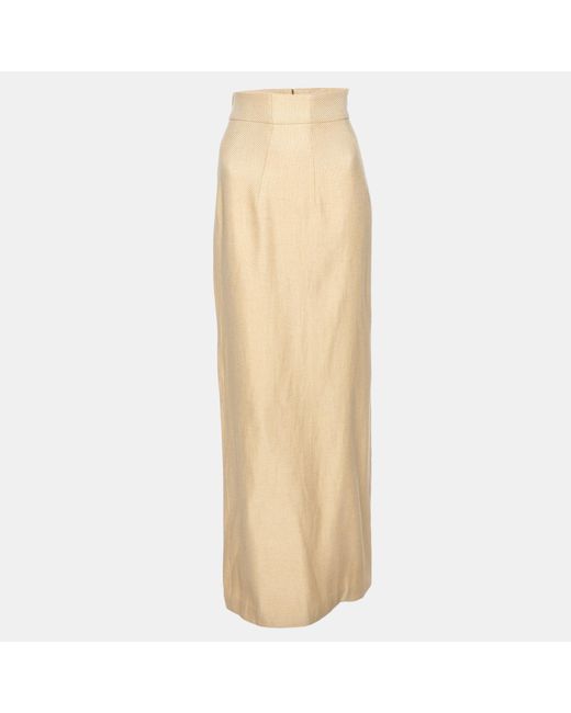 Emilia Wickstead Natural Textured Fabric Maxi Skirt