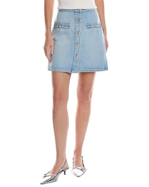 L'Agence Blue Kris Denim Mini Skirt