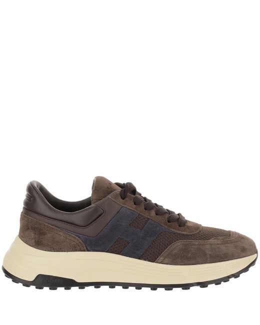 Hogan Brown Hyperlight Memory Foam Suede Sneakers for men