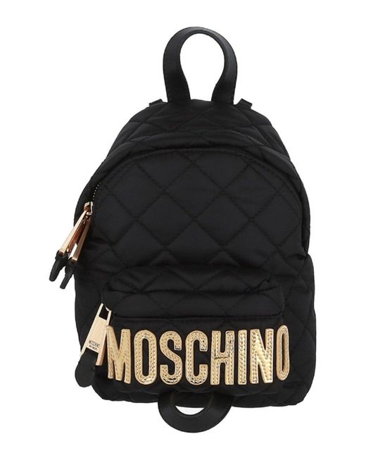 Moschino Black Small Logo Backpack