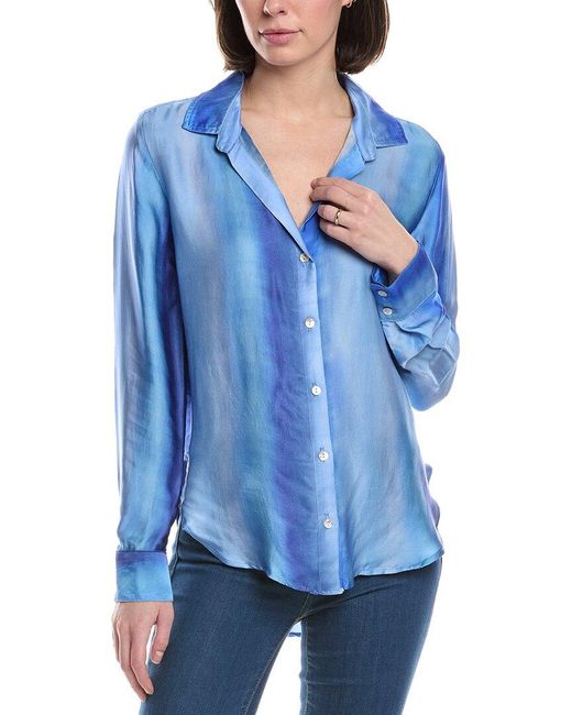 Bella Dahl Blue Flowy Button Down