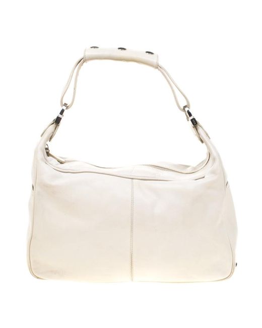 Tod's Natural Off- Leather Hobo