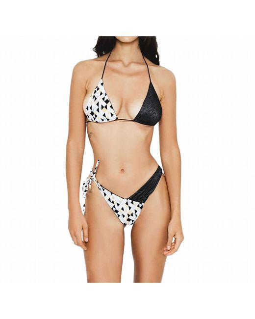 Gigizara Multicolor Tusk Triangle Bikini Top Kaleidoscope Pattern & Detail