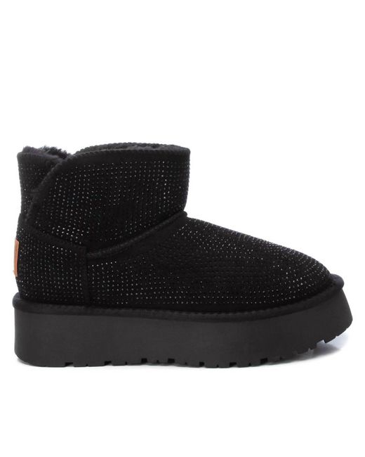 Xti Black Winter Suede Booties