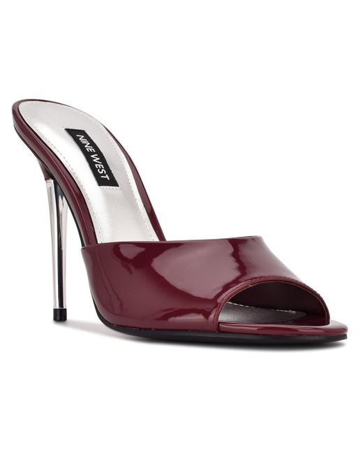 Nine West Red Divas 3 Patent Dressy Mule Sandals