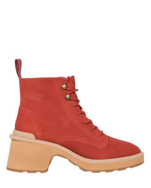 Sorel Red Hi-line Lace Heel Boots