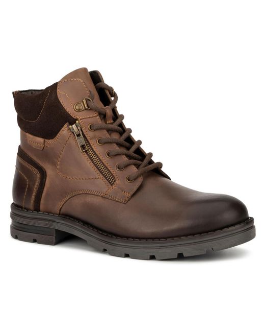 Reserved Footwear Brown Omega Leather Combat & Lace-up Boots for men