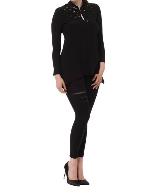 Joseph Ribkoff Black Slash Leggings