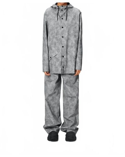 Rains Gray Snap Closure Raincoat Jacket for men