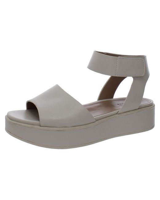Naturalizer Gray Camry Faux Leather Strappy Wedge Sandals