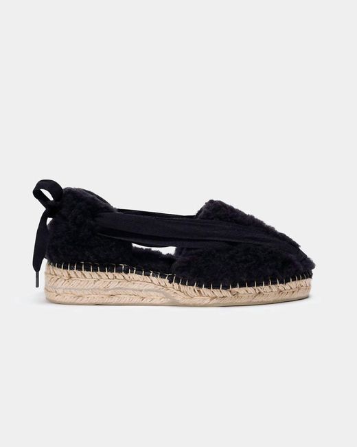 Naguisa Blue Dom Shearling Espadrilles