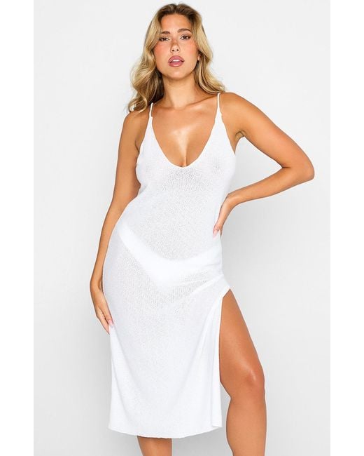 Beach Bunny Swimwear White Golden Girl Maxi Dress