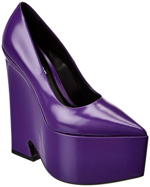 Versace Purple Tempest Leather Platform Pump