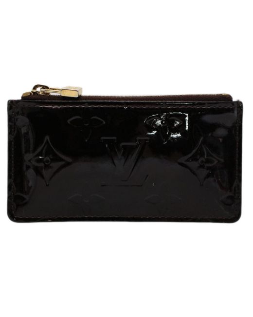 Louis Vuitton Black Pochette Clés Patent Leather Wallet (pre-owned)