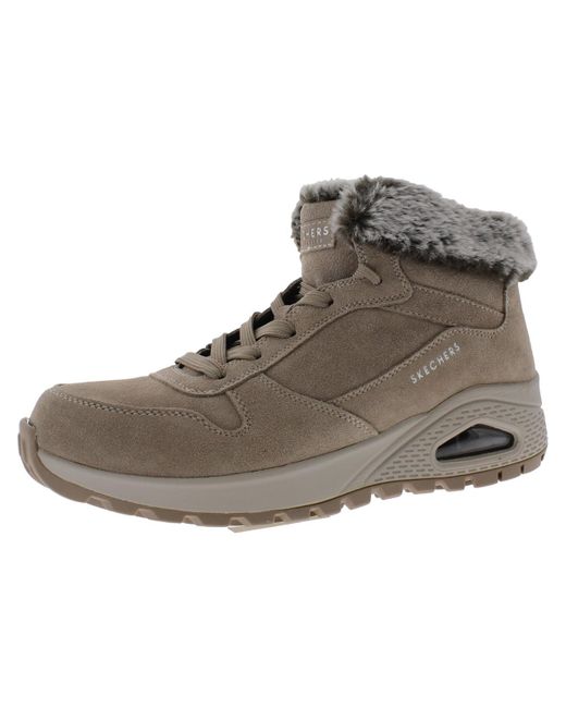 Skechers Brown uno-rugged Leather Water Repellent Ankle Boots