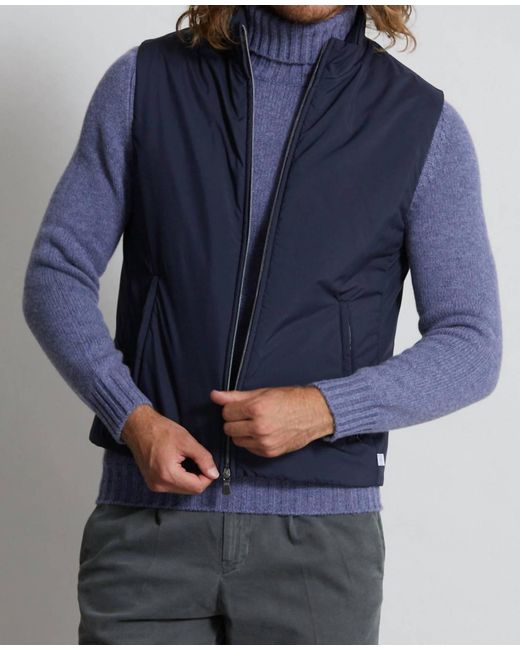Fedeli Blue Olgiata Airstop Zip Vest for men