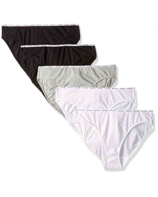 Calvin Klein Black 5 Cotton Stretch Logo Bikini Panties