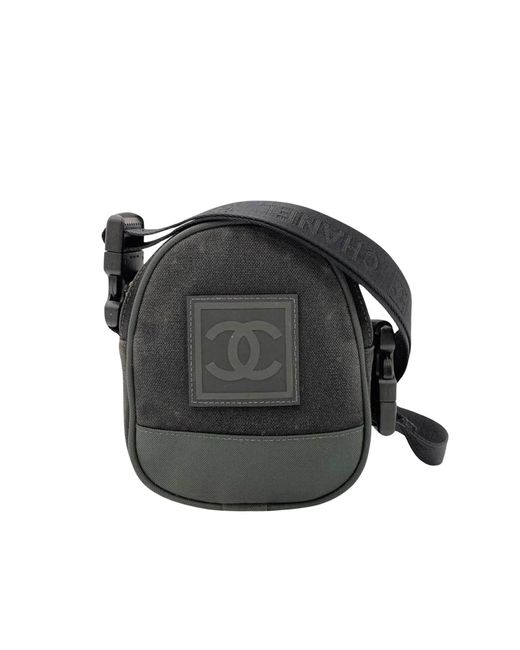 Chanel Black Sport Line Canvas Shopper Bag (pre-owned)