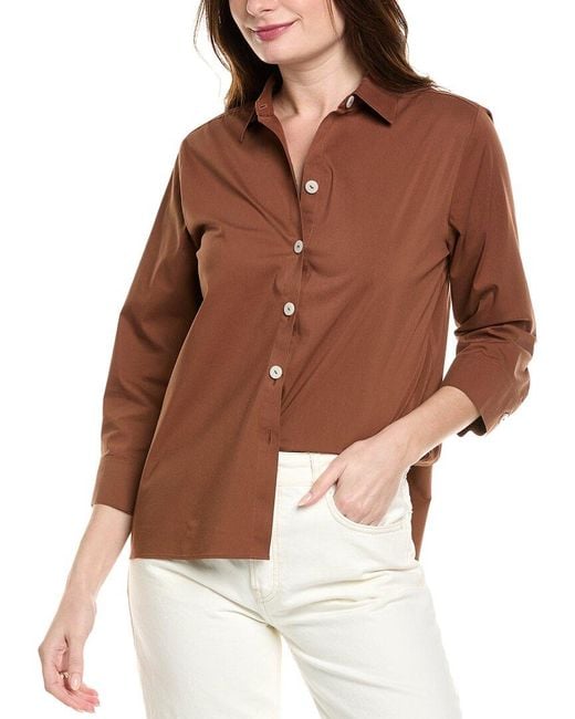 Foxcroft Women's Brown Kelly Stretch Shirt