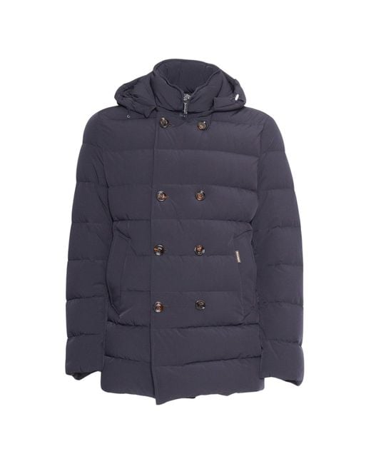 Moorer Blue Florio Padded Double-Breasted Jacket for men