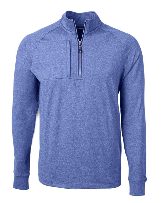 Cutter & Buck Blue Adapt Eco Knit Heather Big & Tall Quarter Zip Pullover for men