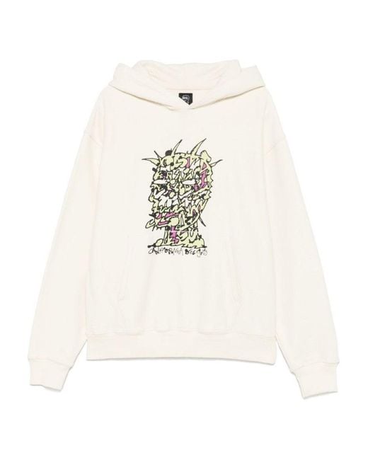 Brain Dead White Scrambled Head Hoodie for men