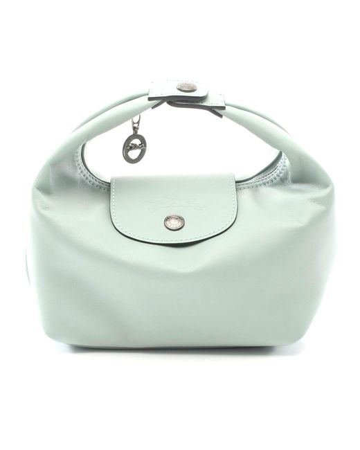 Longchamp Blue Le Pliage Xs Leather Top Handle Bag