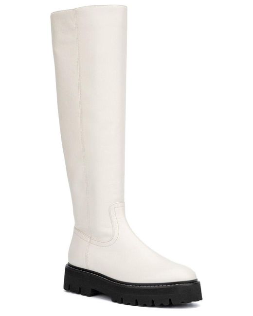 Aquatalia White Sheya Weatherproof Leather Boot