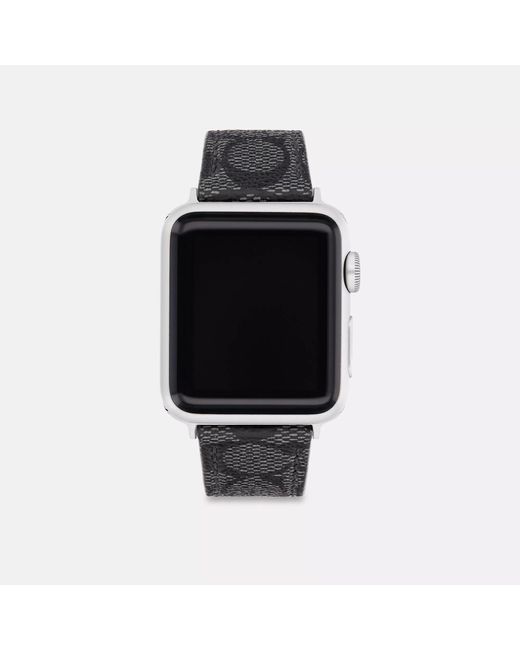 COACH Black Apple Watch Strap