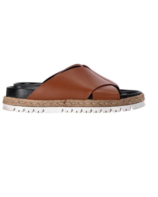 Marni Brown Slide Sandals