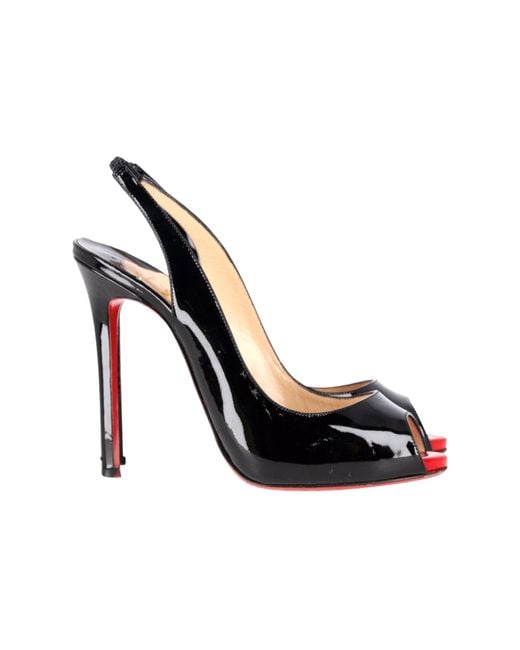 Christian Louboutin Black Private Number Slingback Pumps