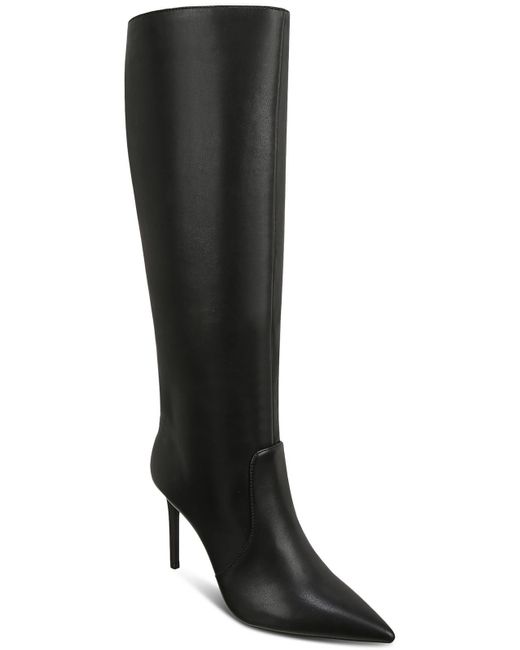 INC Black Havannah Faux Leather Pointed Toe Knee-high Boots