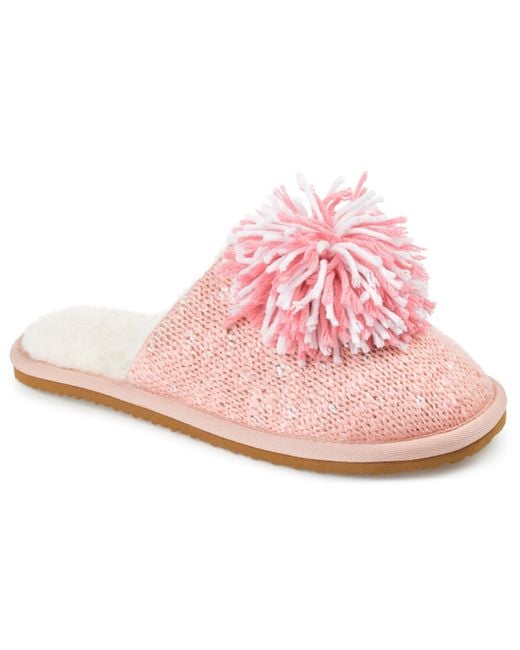 Journee Collection Pink Collection Stardust Slipper