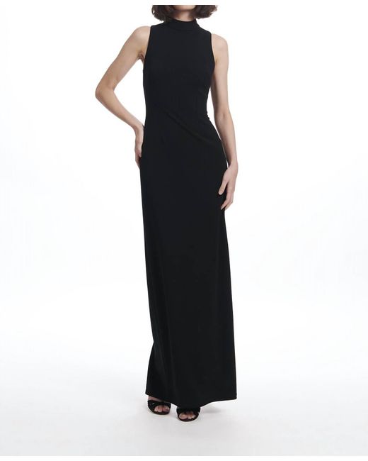 EMILY SHALANT Black Long Column Gown
