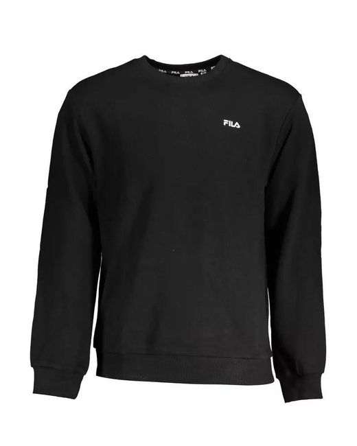 Fila Black Elegant Long-sleeve Embroide Sweatshirt for men