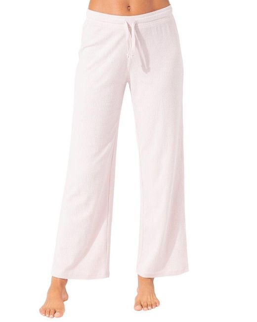 Threads For Thought Pink Cherie Wide Leg Rib Pant
