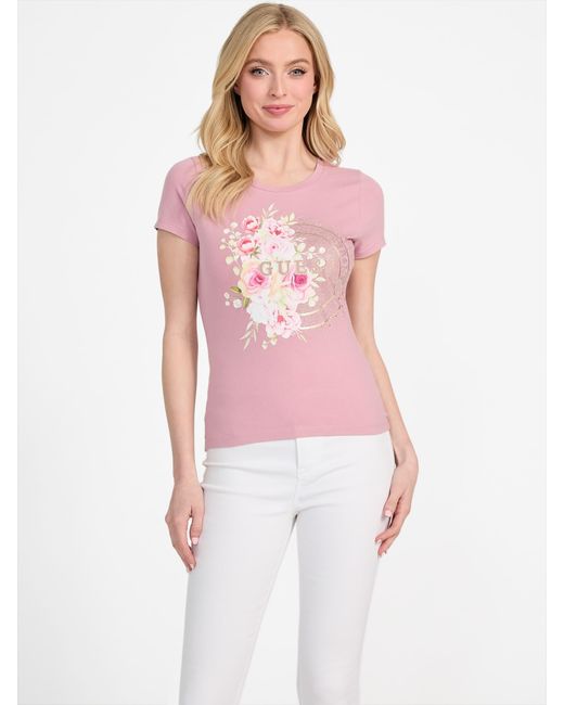 Guess Pink Telly Crewneck Tee