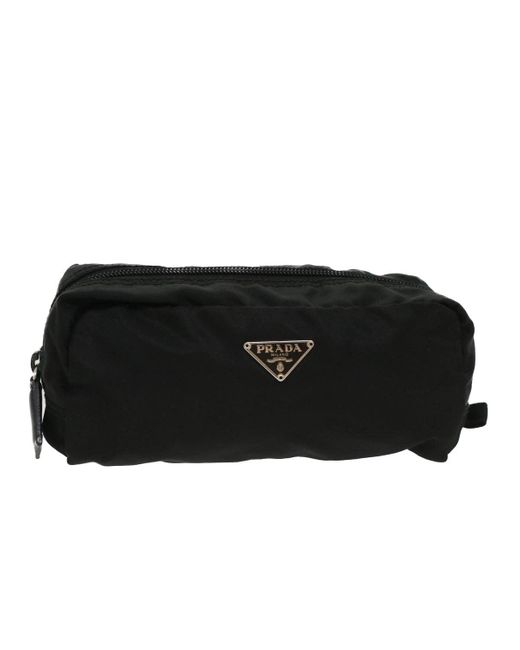 Prada Black Re-nylon Synthetic Clutch Bag (pre-owned)