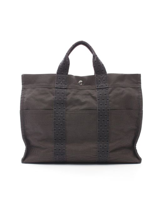 Hermès Black Yale Line Mm Handbag Tote Bag Nylon Canvas Gray