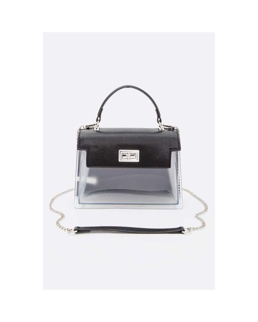 Fashnzfab White 2 Tone Top Handle Transparent Stadium Bag