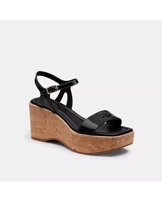 COACH Black Hale Cork Sandal